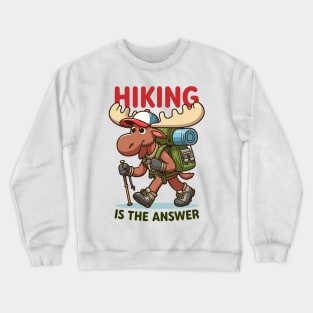 Moose Hiking Adventure Crewneck Sweatshirt